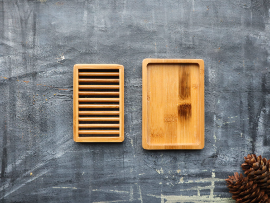 Dual-layer Bamboo Soap Dish