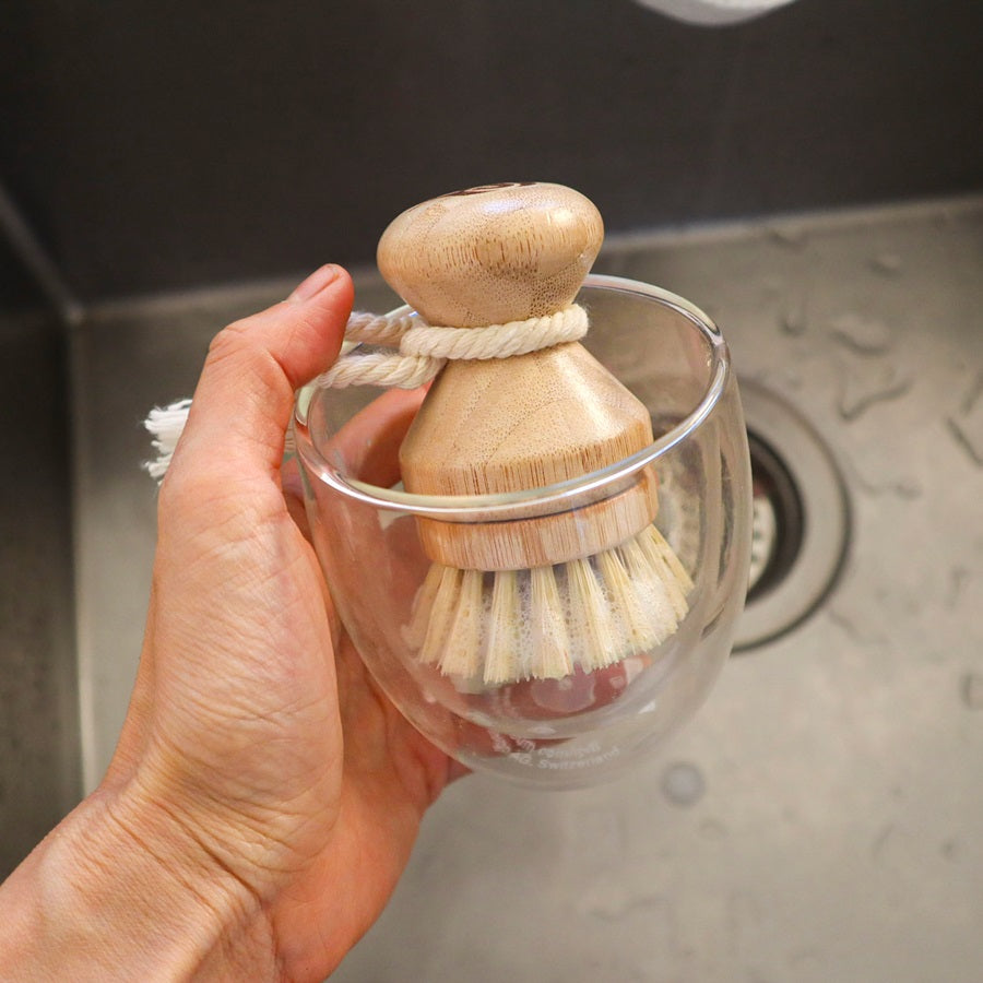 Refillable Sisal Dish Hand Brush with Free Refill-4