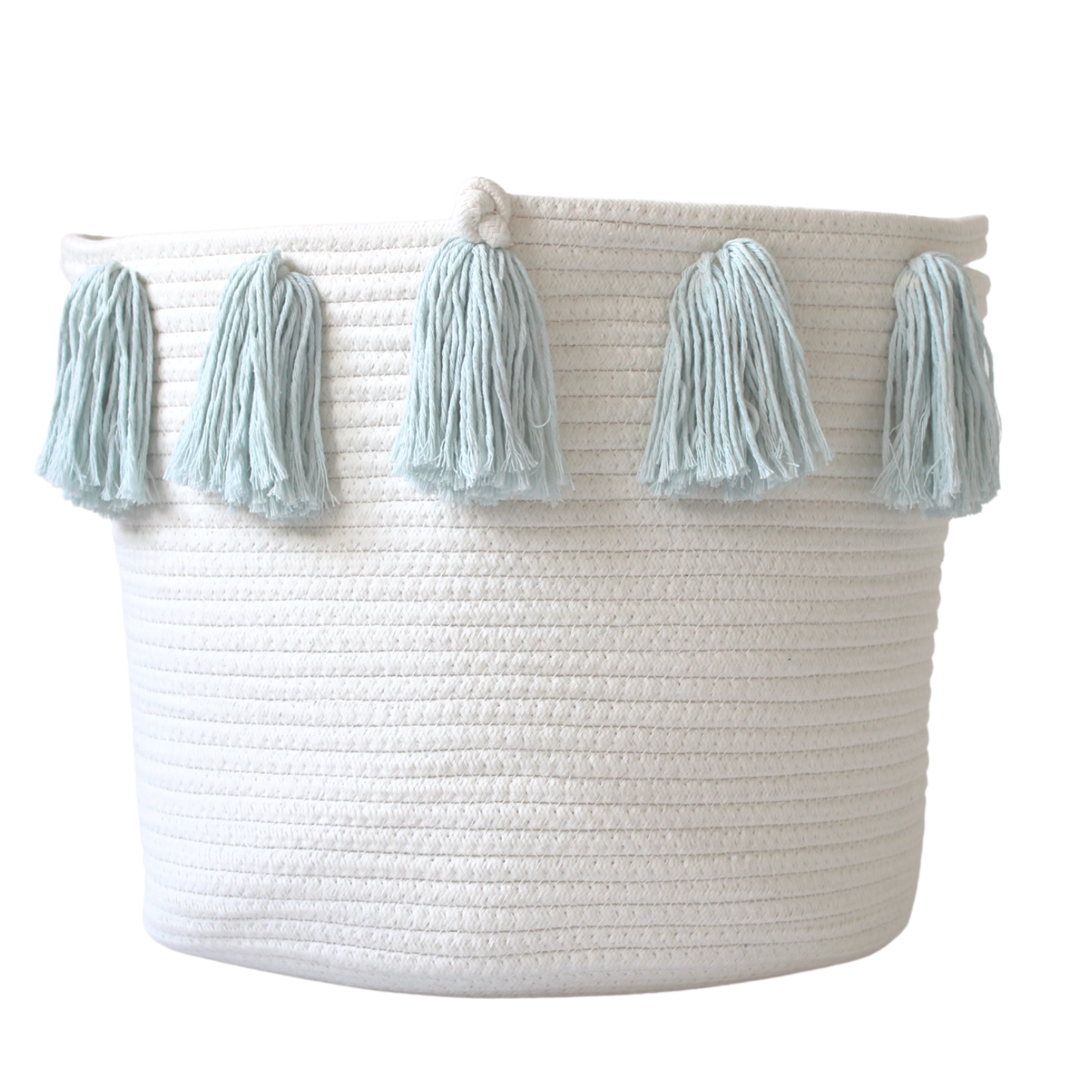 Light Blue Tassel Basket - Large