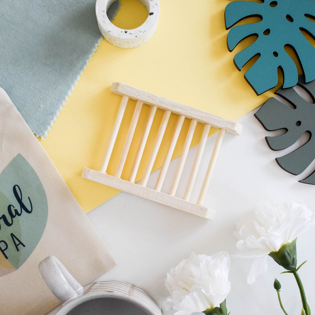 Natural Bamboo Soap Draining Dish - Ladder style