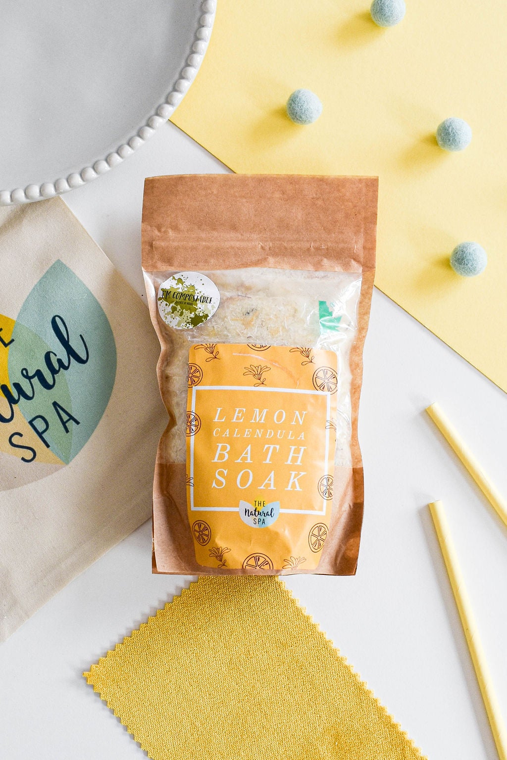 Lemon and Calendula Bath Soak - Compostable pouch  2 different size options