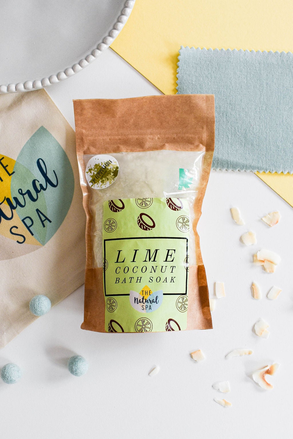 Lime and Coconut Bath Soak - Compostable pouch - 2 different size options