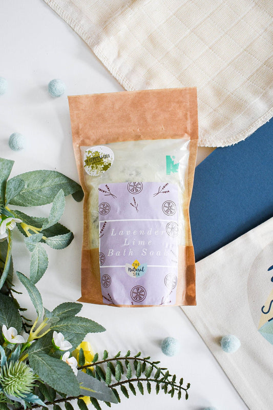 Lavender and Lime Bath Soak - Compostable pouch - 2 different size options