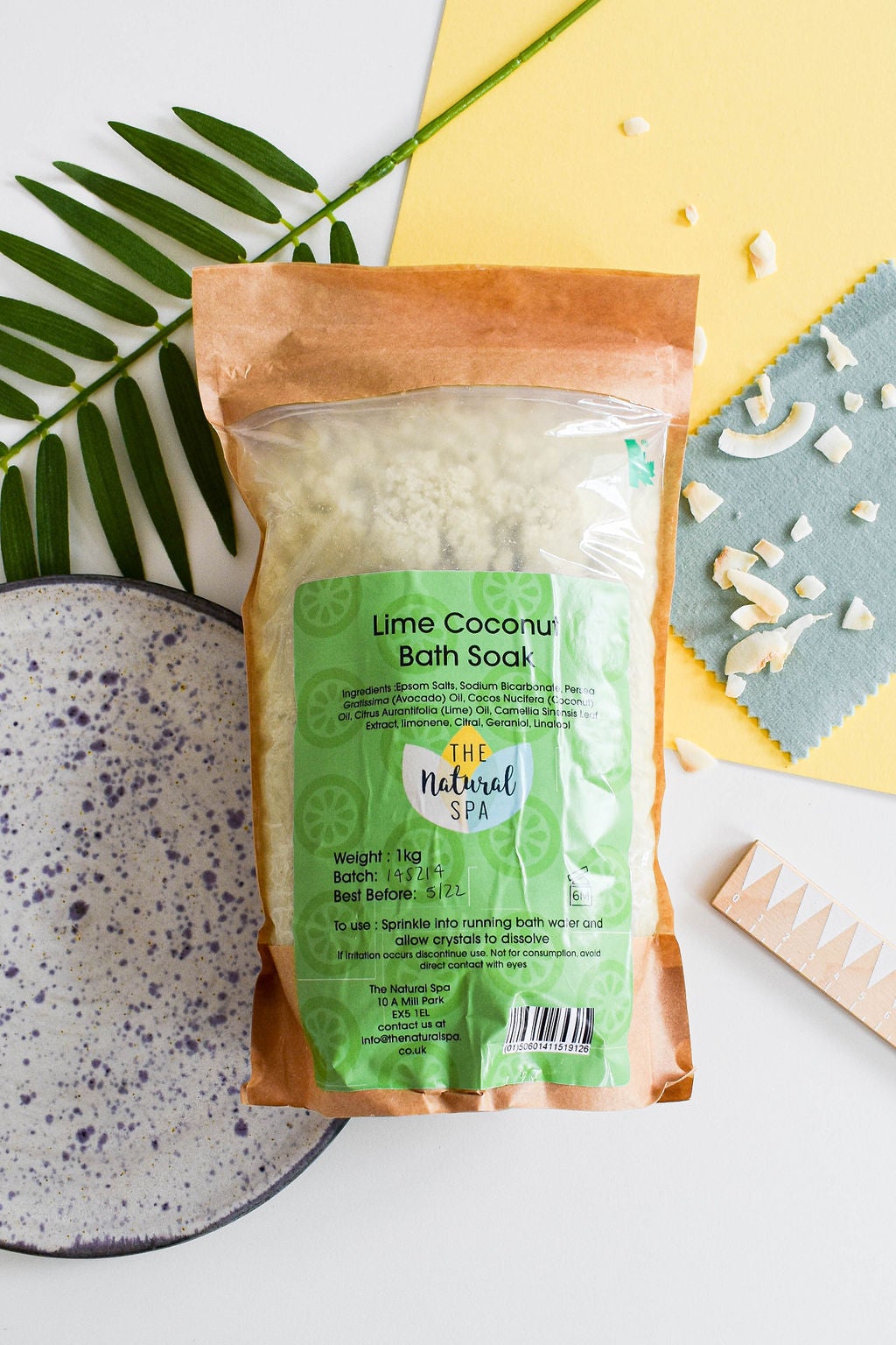 Lime and Coconut Bath Soak - Compostable pouch - 2 different size options