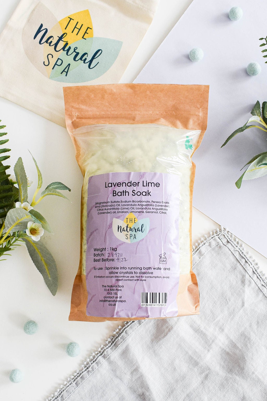 Lavender and Lime Bath Soak - Compostable pouch - 2 different size options