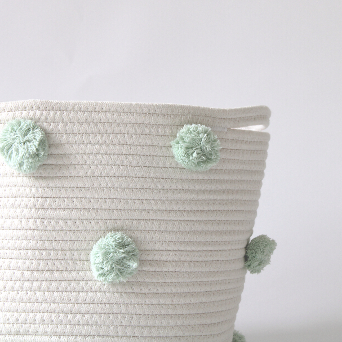 Mint Pom Basket - Large