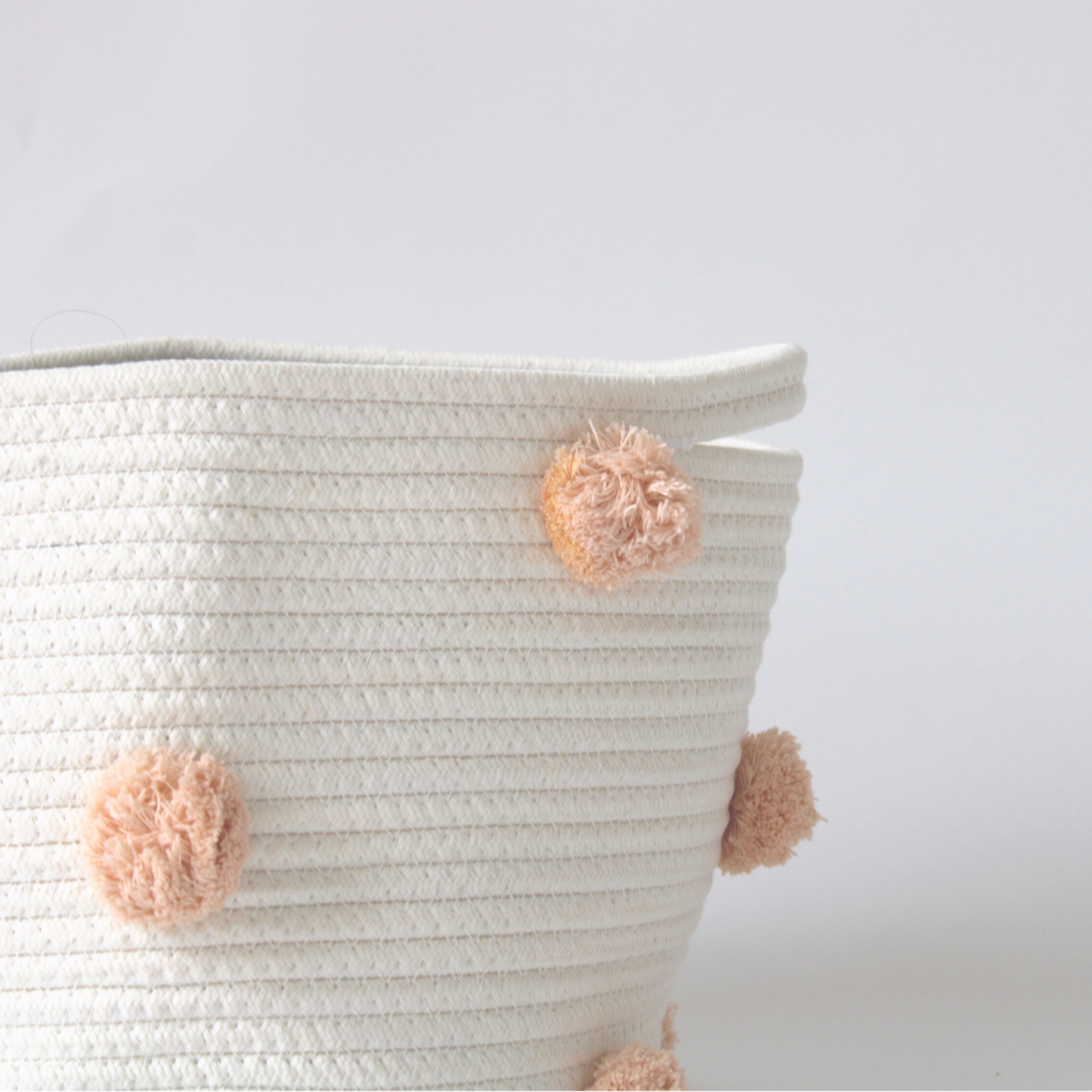 Peach Pom Basket - Medium