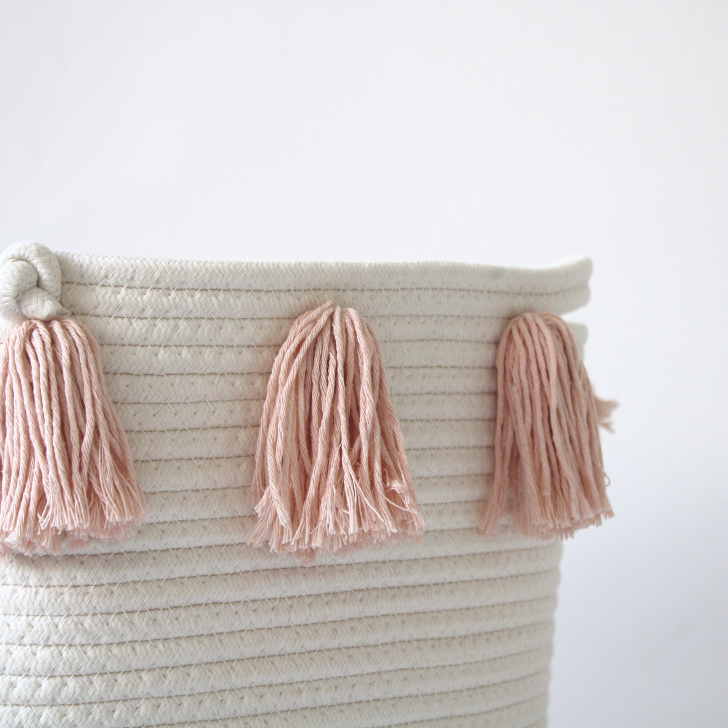 Peach Tassel Basket - Large