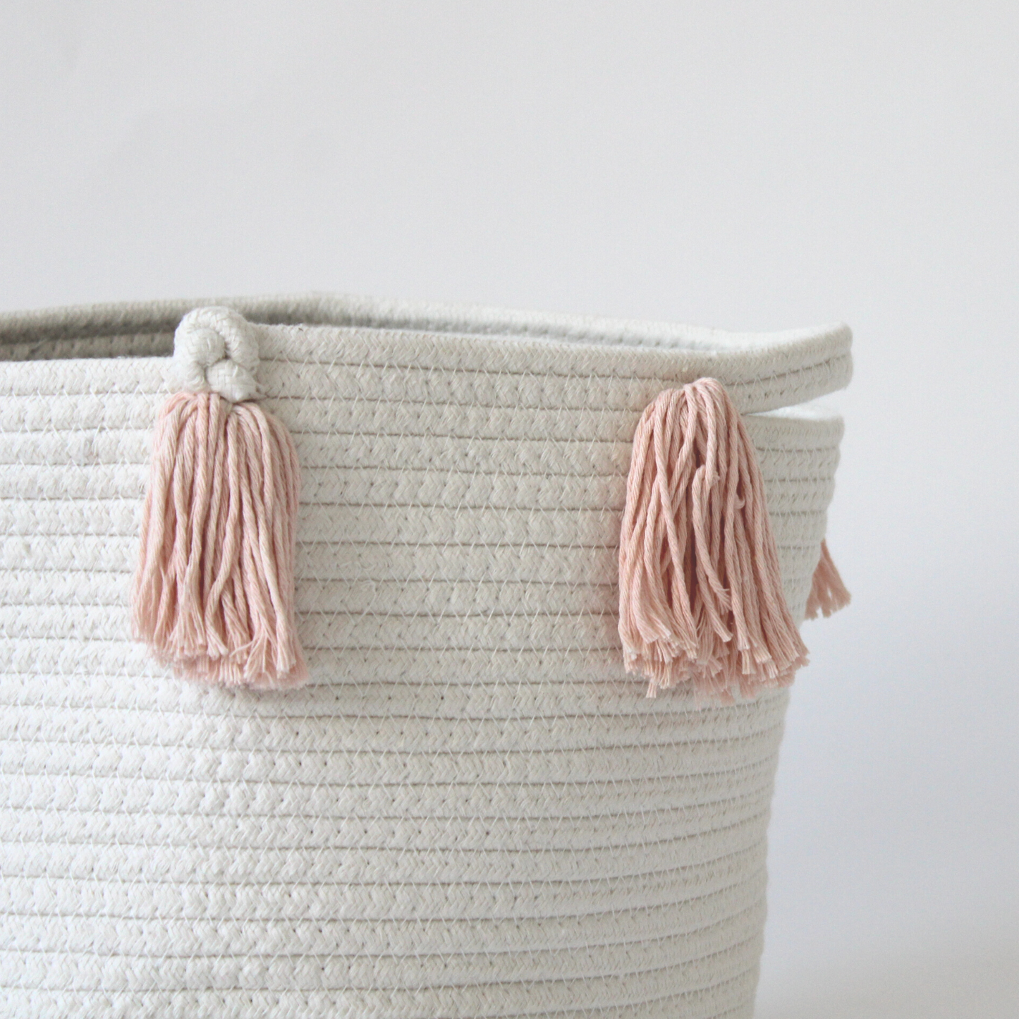 Peach Tassel Basket - Medium