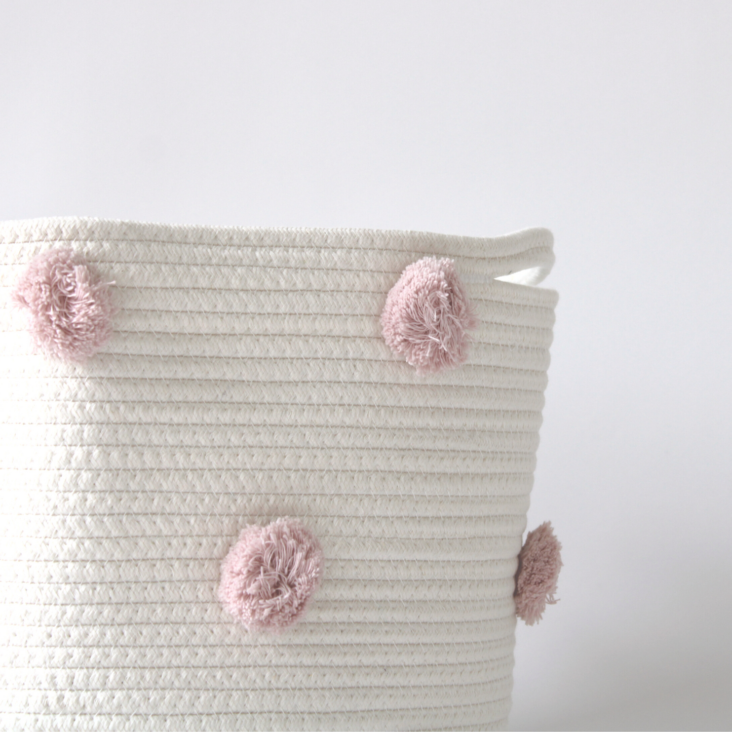 Rose Pink Pom Basket - Large