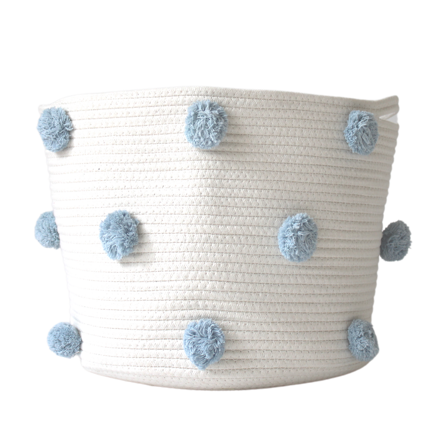 Sky Blue Pom Basket - Large