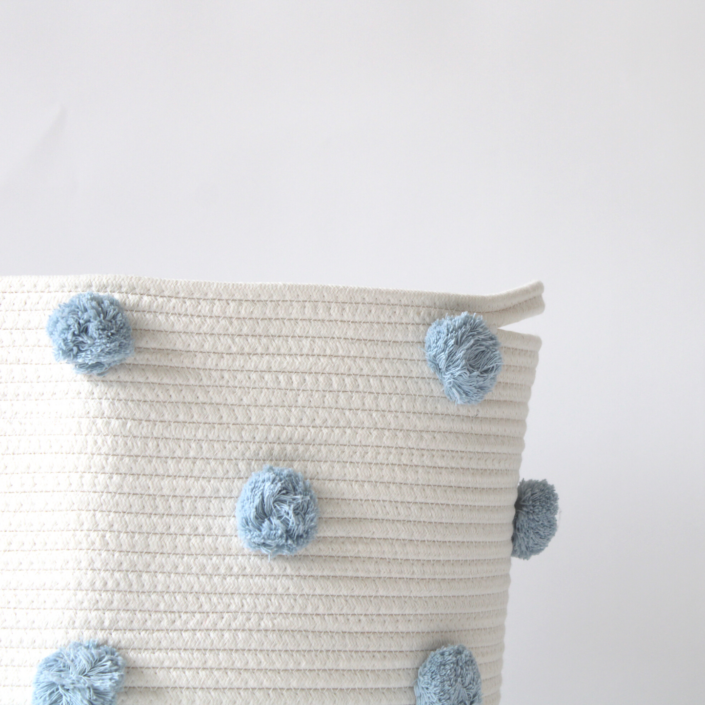 Sky Blue Pom Basket - Large