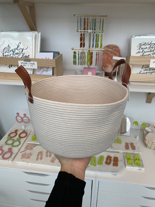 Medium 8 inch Rope Basket - Handmade