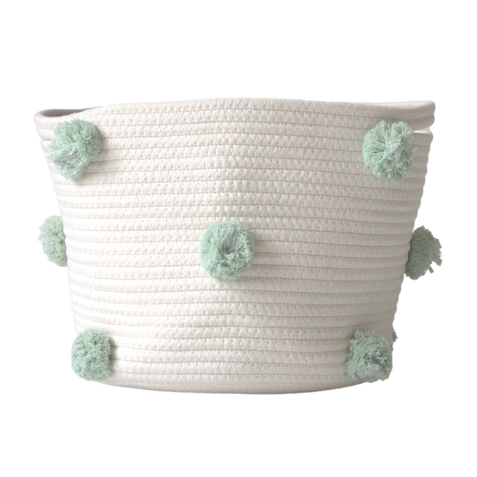 Mint Pom Basket - Medium