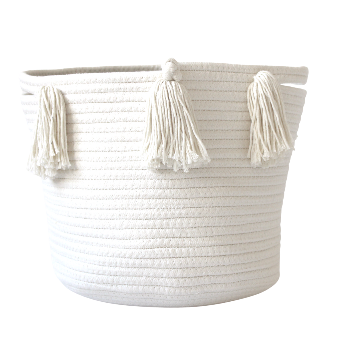 Natural Tassel Basket - Medium